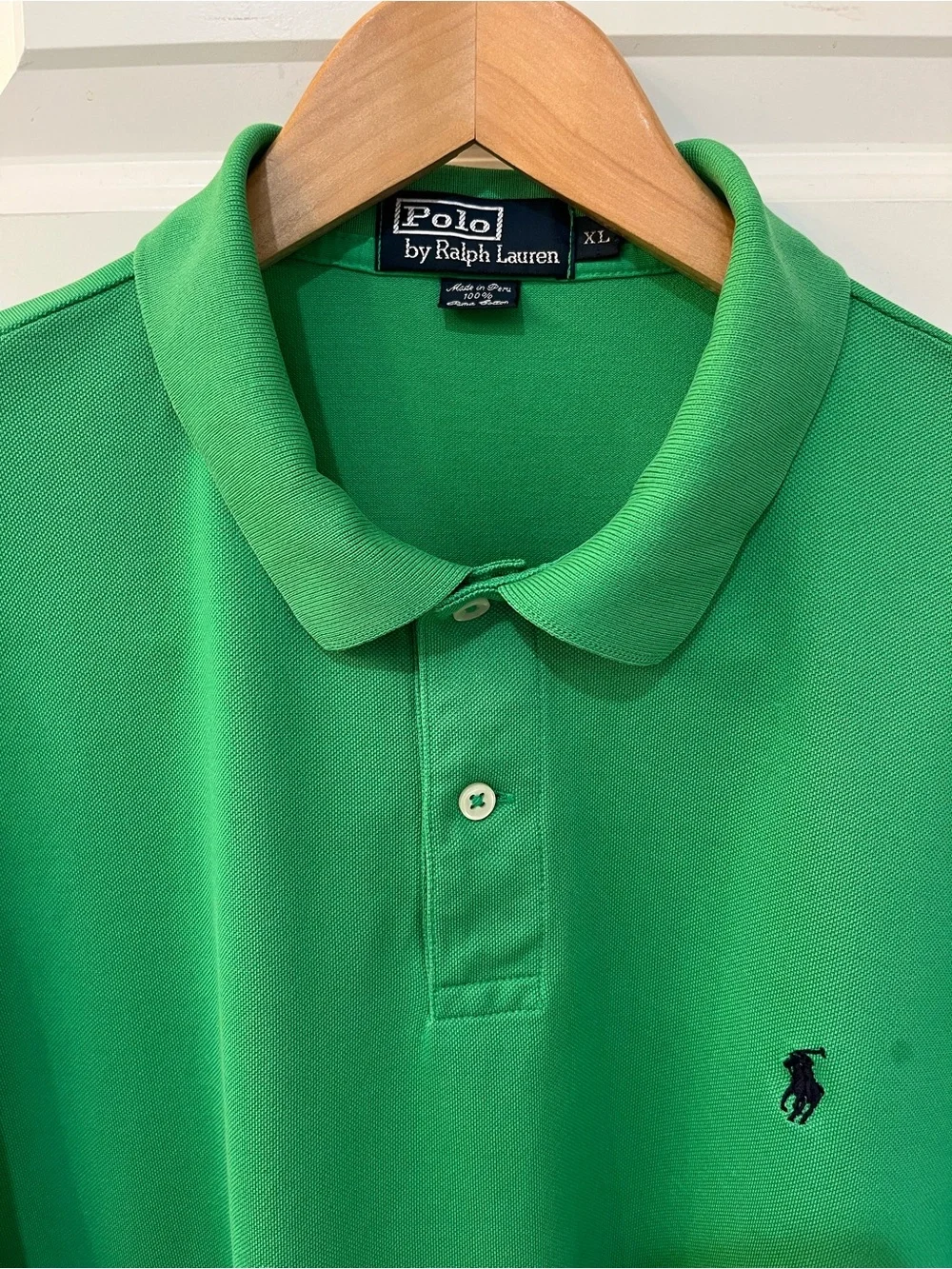 Polo Ralph Lauren Green Pima Cotton Polo Shirt Mens XL Short Sleeve Classic